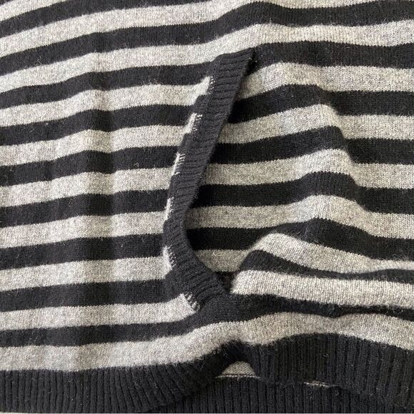 CHIARAMENTE italian wool oversized poncho hood sweater black grey small medium - Picture 10 of 14